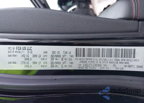 2018 Dodge Durango R/T Awd z USA, uszkodzony, nr VIN 1C4SDJCT1JC497066